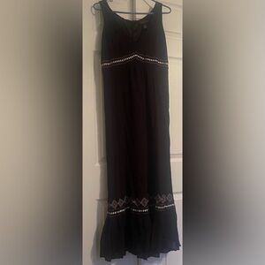 Signature By Robbie Bee Dress Boho Size 10 Embroidered Hippie Maxi Free Spirit